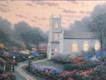 Église de Blossom Hill Thomas Kinkade Peinture à l'huile